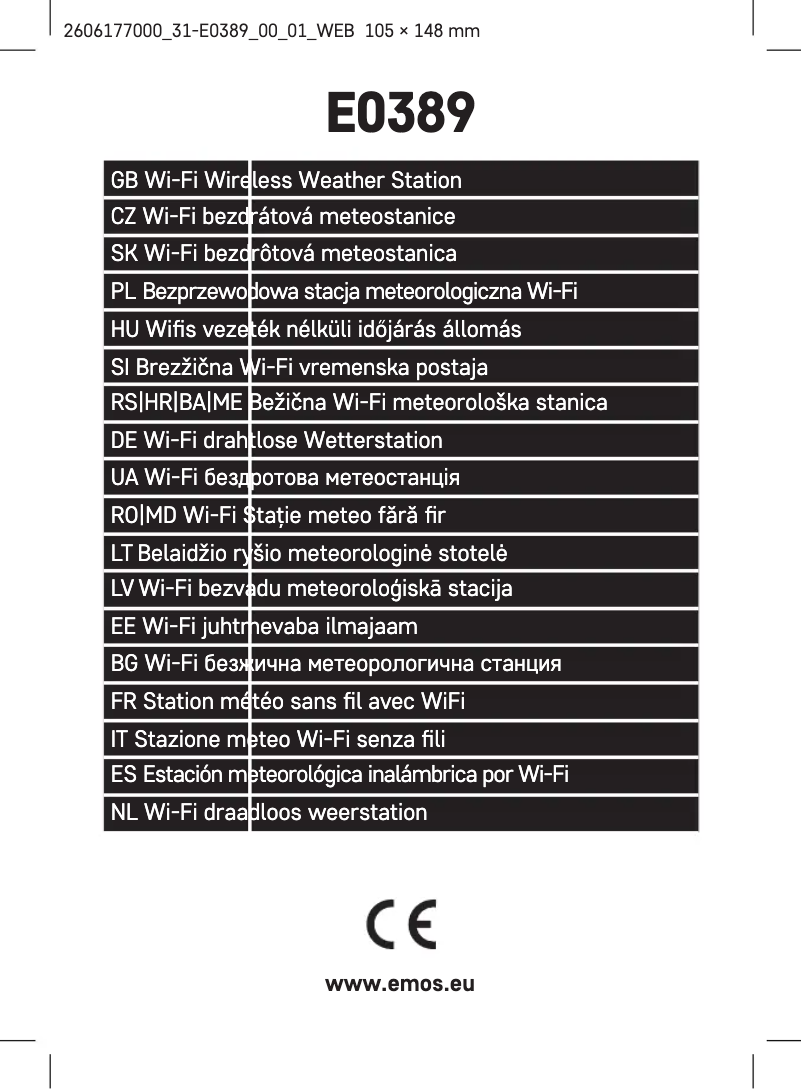 Page 1 of the manual User Manual Emos E0389