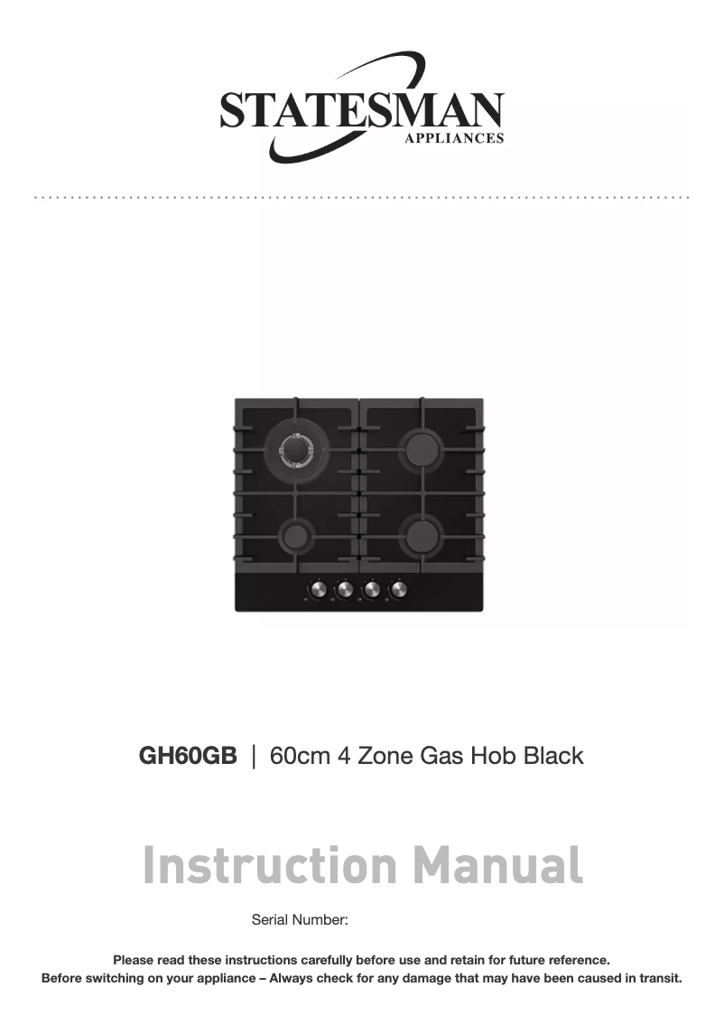 First page image of the manual for GH60GB