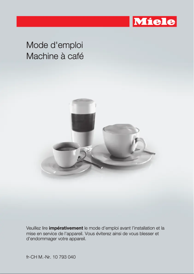 Page 1 of the manual User Manual Miele CM 5400