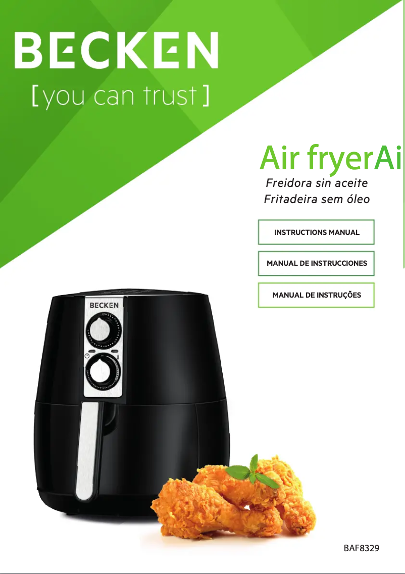 Page 1 of the manual User Manual Becken BAF8329