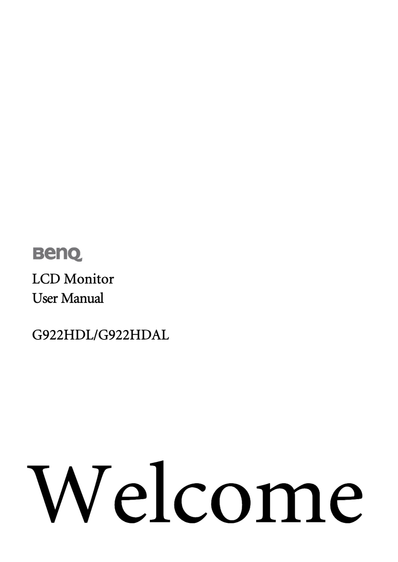 Page 1 de la notice Manuel utilisateur BenQ 9H.L3JLN.I8E