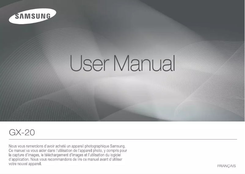 Page 1 of the manual User Manual Samsung GX-20