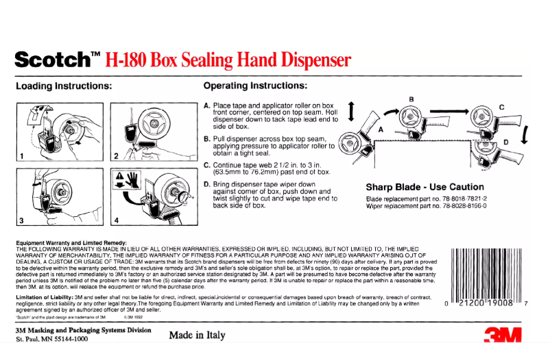 Page 1 of the manual User Manual 3M H-180