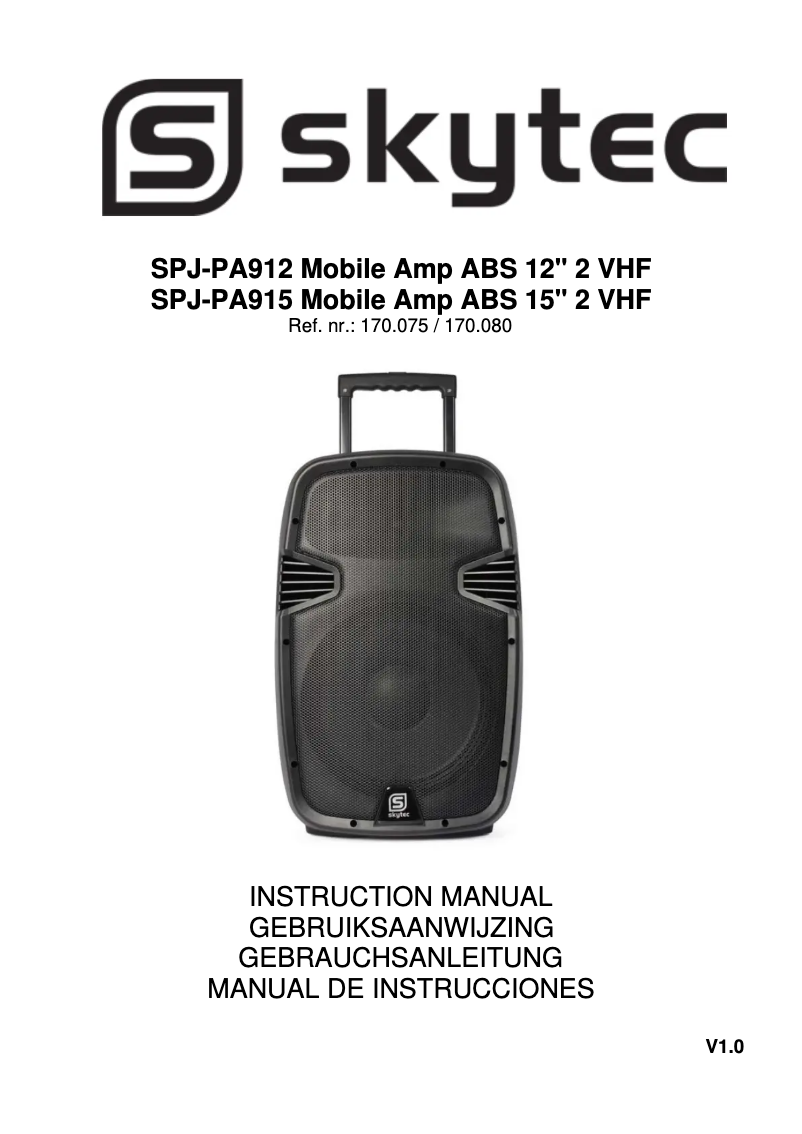 Page 1 of the manual User Manual Skytec SPJ-PA912