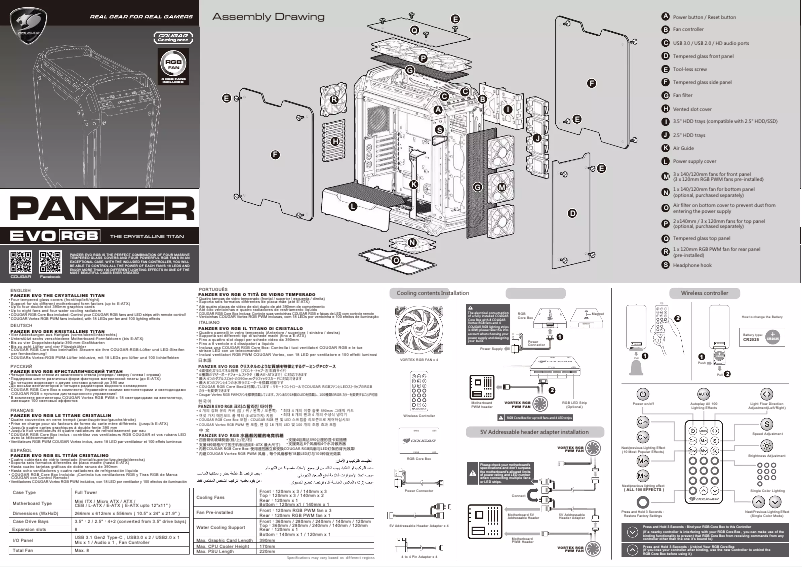 First page image of the manual for Panzer Evo RGB