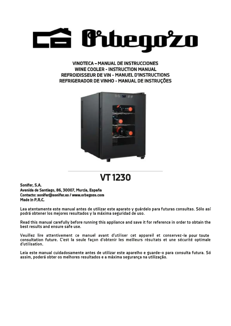 First page image of the manual for VT 1230