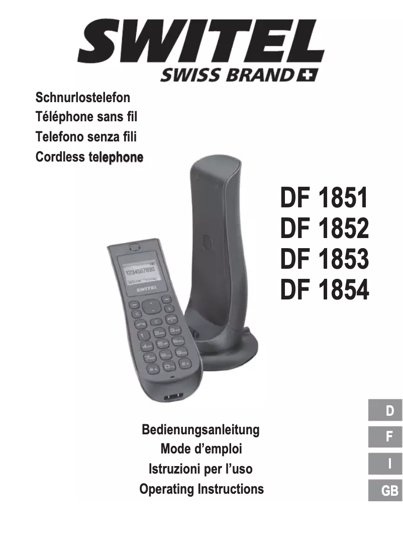 First page image of the manual for DF1852