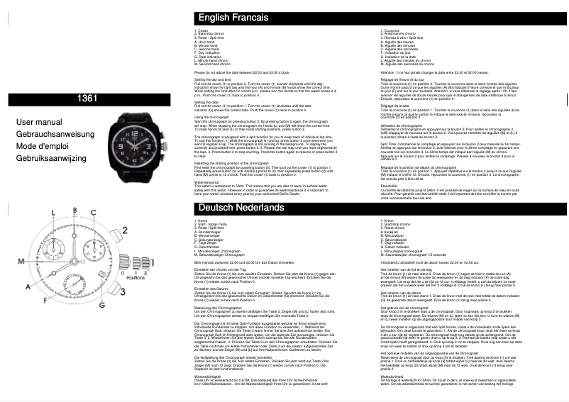 First page image of the manual for 1361