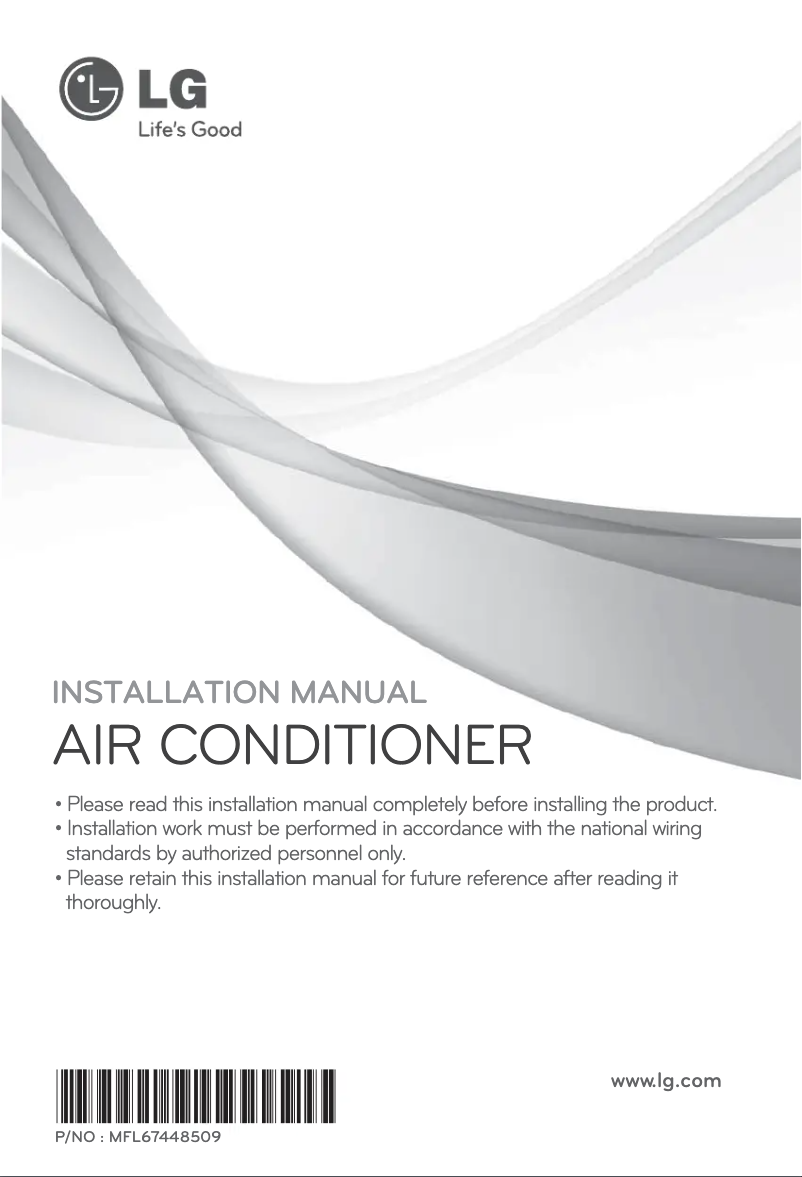 First page image of the manual for ABUQ21GHLA0