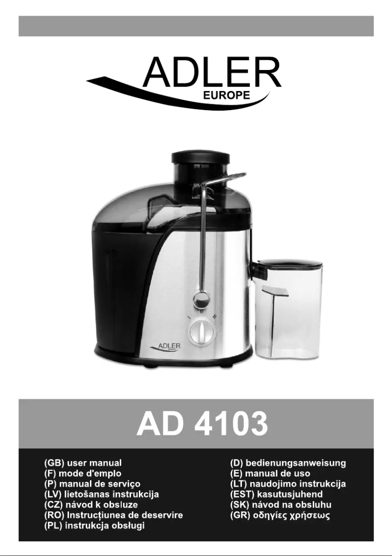 Page 1 of the manual User Manual Adler AD 4103