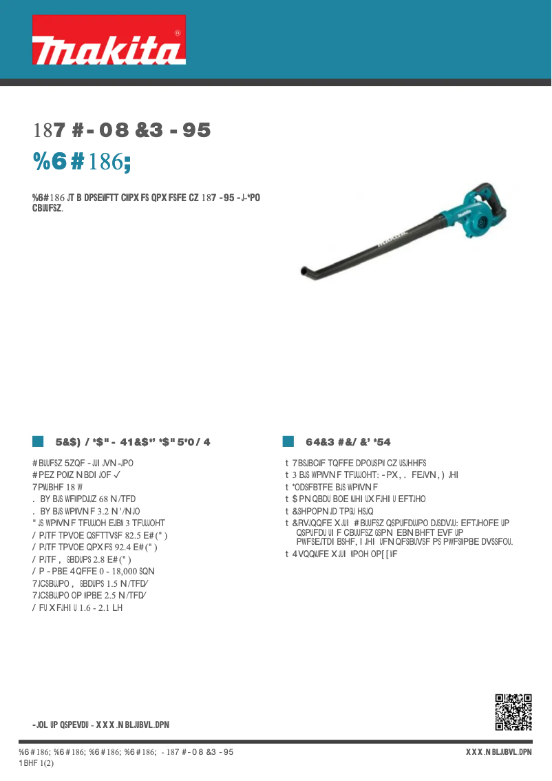 First page image of the manual for DUB186Z