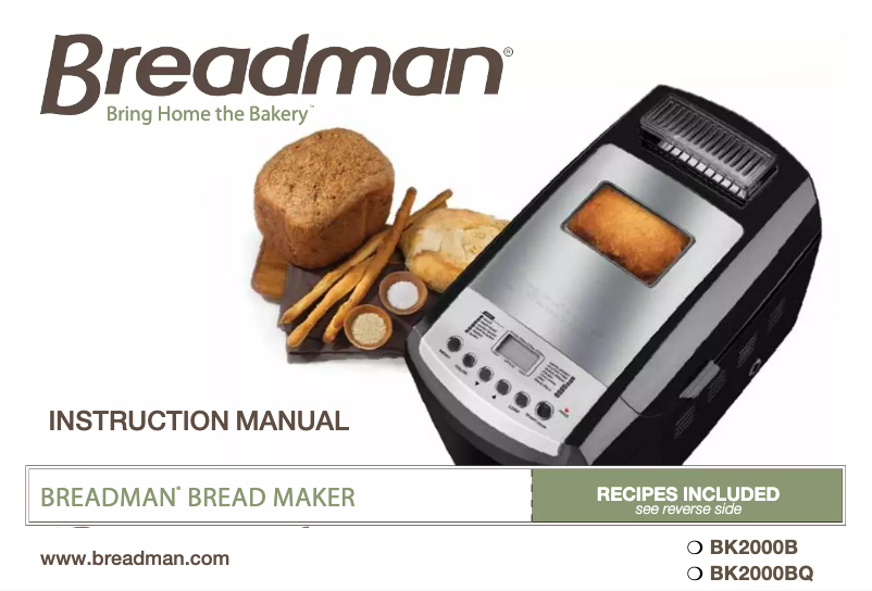 Page 1 of the manual User Manual Breadman BK2000BQ