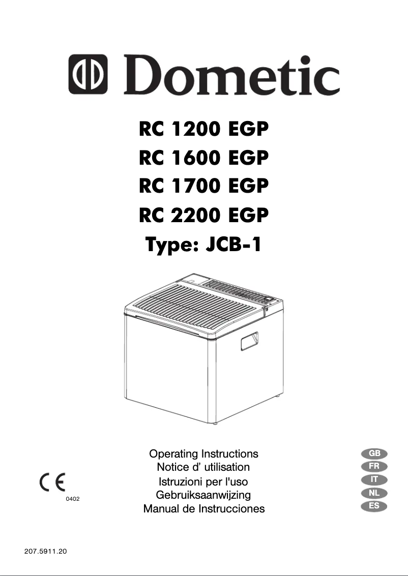 Page 1 de la notice Manuel utilisateur Dometic CombiCool RC 1600 EGP