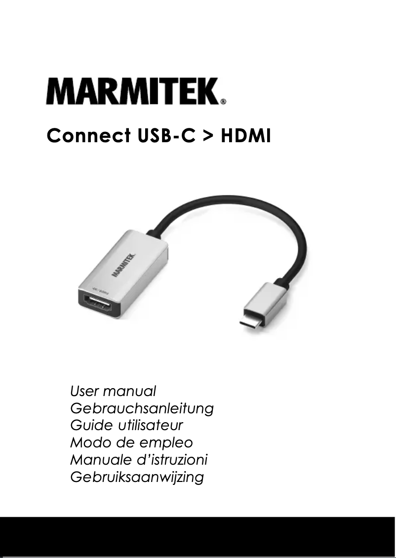First page image of the manual for Connect USB C > HDMI
