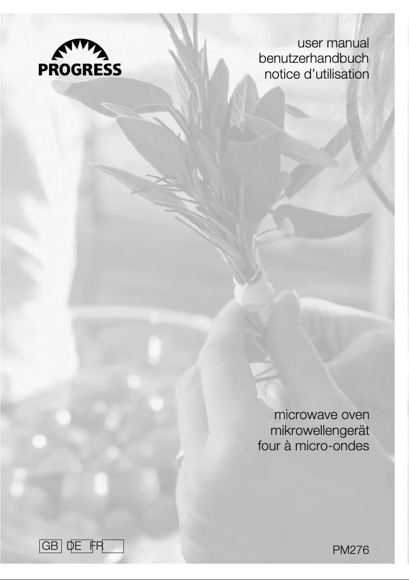 Page 1 of the manual User Manual Progress PM276X