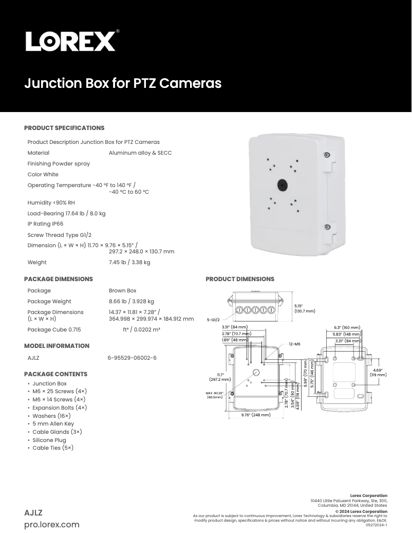 Image de la première page du manuel de l'appareil AJLZ-1W
