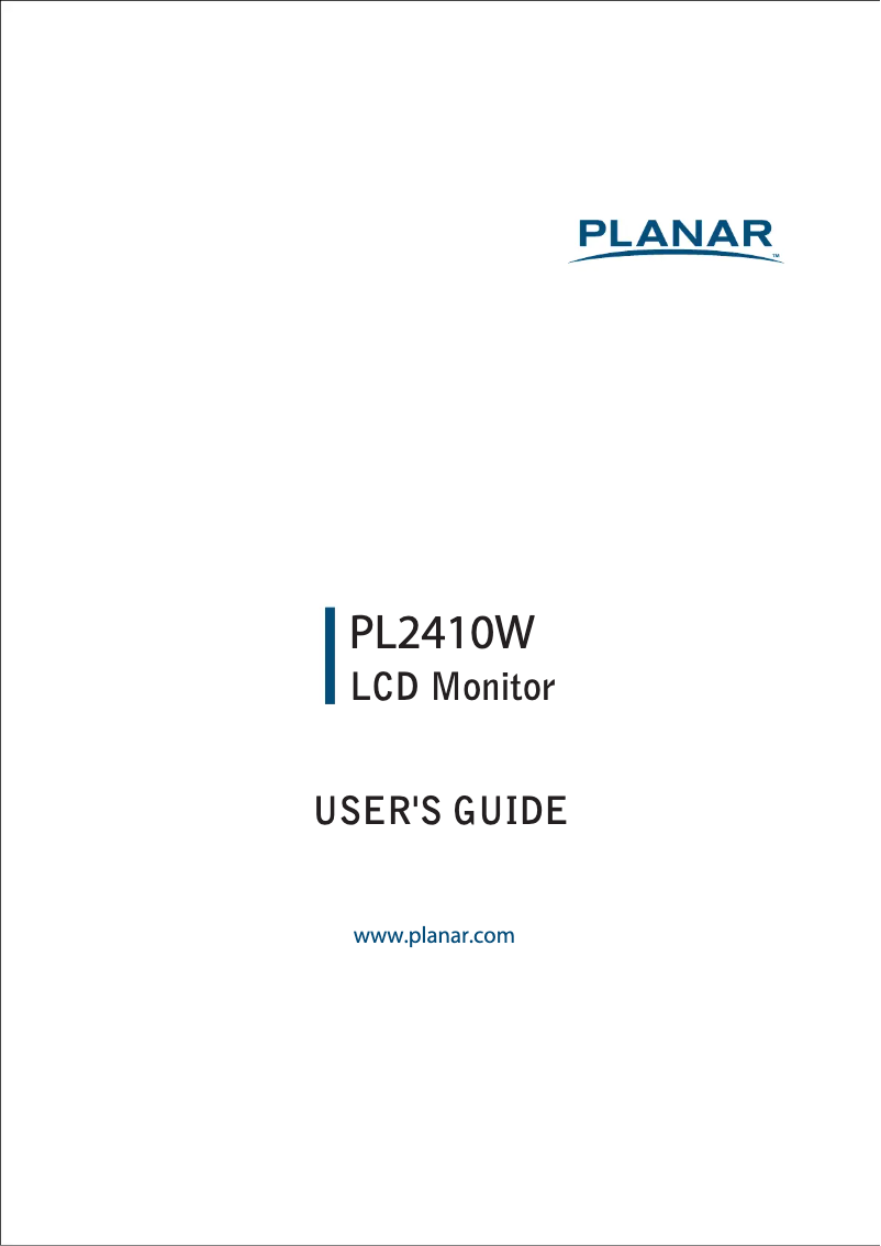 First page image of the manual for PL2410W