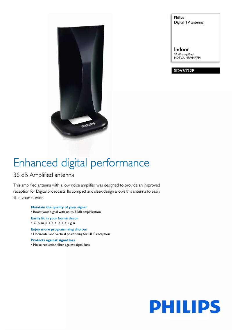 Page 1 of the manual Brochure Philips SDV5122P