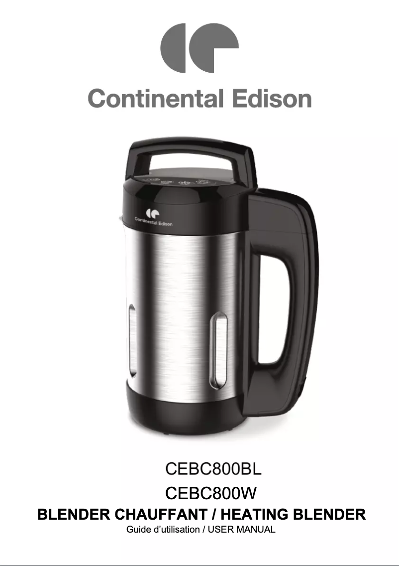 Page 1 of the manual User Manual Continental Edison CEBC800W