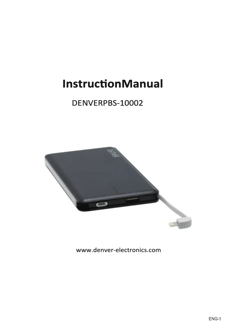 Page 1 of the manual User Manual Denver PBS-10002