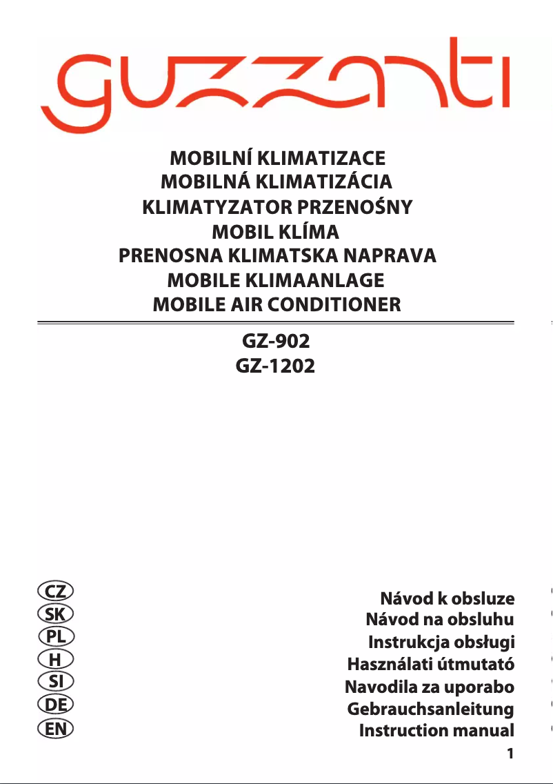 First page image of the manual for GZ-902