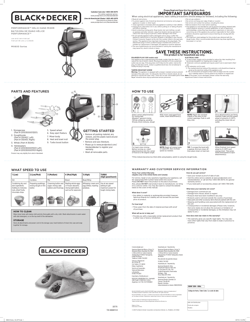 First page image of the manual for Helix Performance Premium MX600