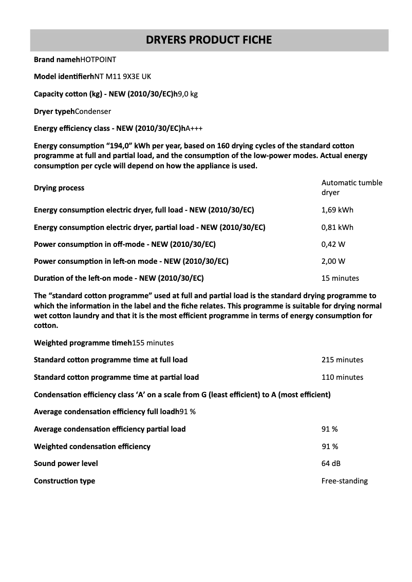 First page image of the manual for NT M11 9X3E UK
