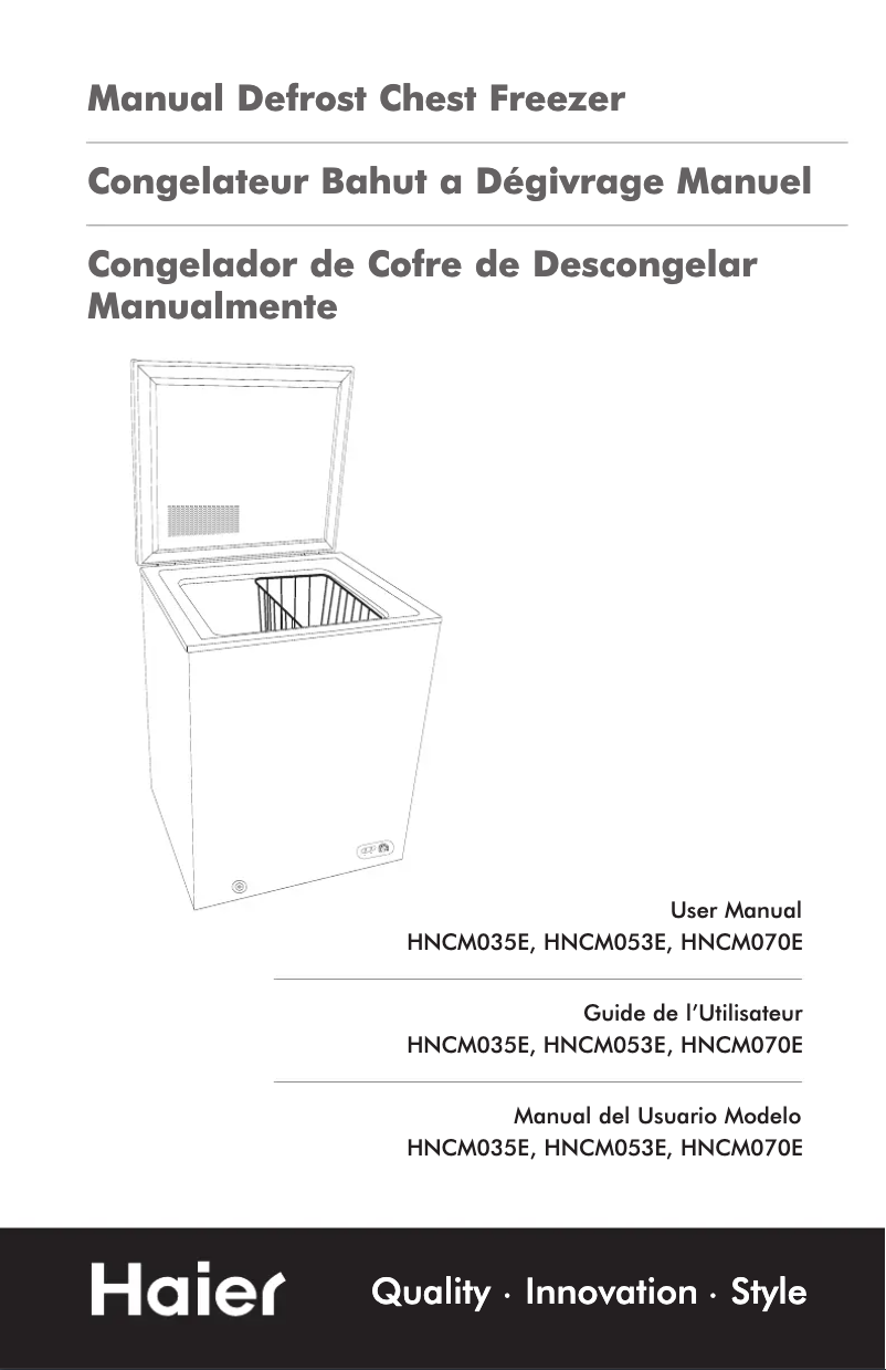 First page image of the manual for HNCM035E