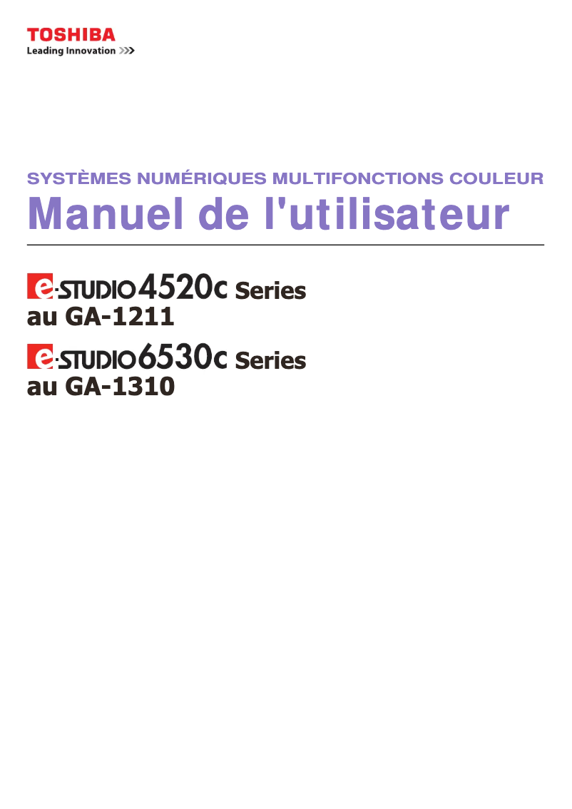 Image de la première page du manuel de l'appareil E-Studio 4520c