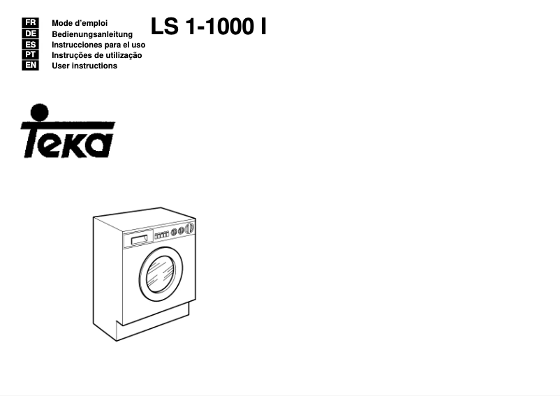 Page 1 of the manual User Manual Teka LS1 1000 I