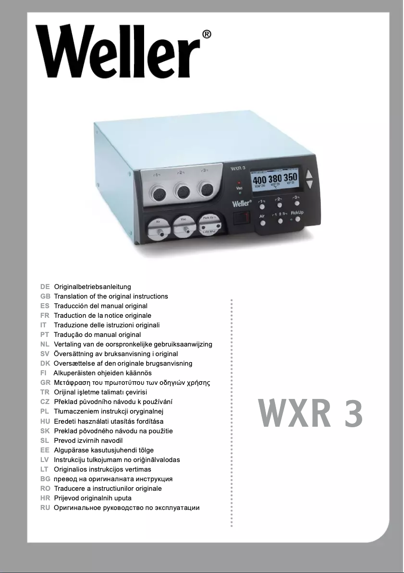 First page image of the manual for WXR 3