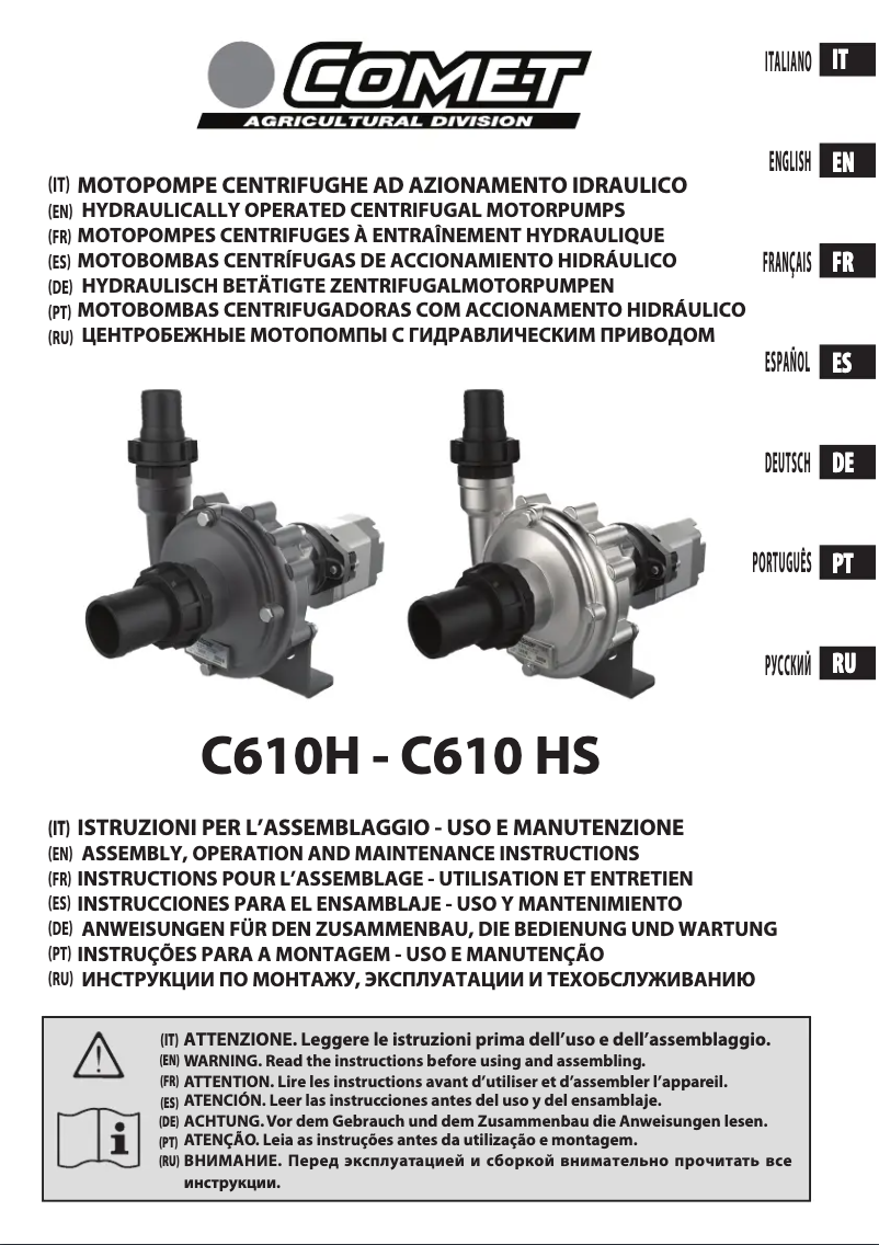 Page 1 of the manual User Manual Comet C 610 HS