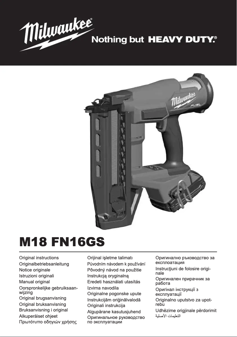 Page 1 of the manual User Manual Milwaukee M18  FN16GS
