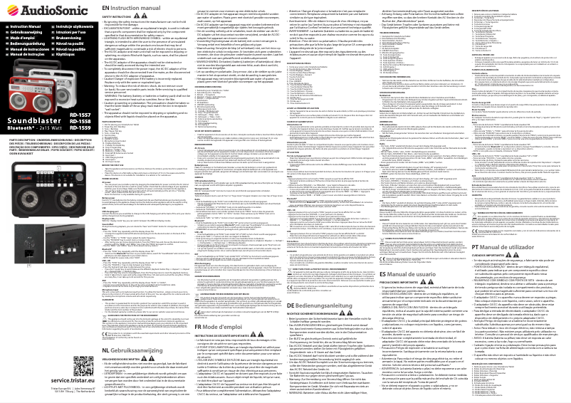 Page 1 of the manual User Manual TriStar RD-1557