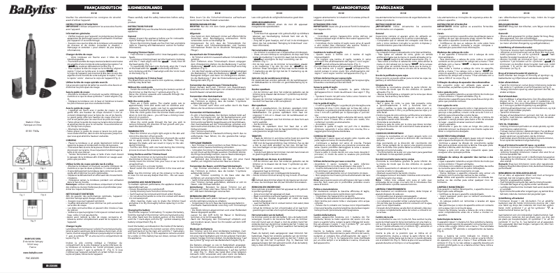 Page 1 of the manual User Manual BaByliss E111E