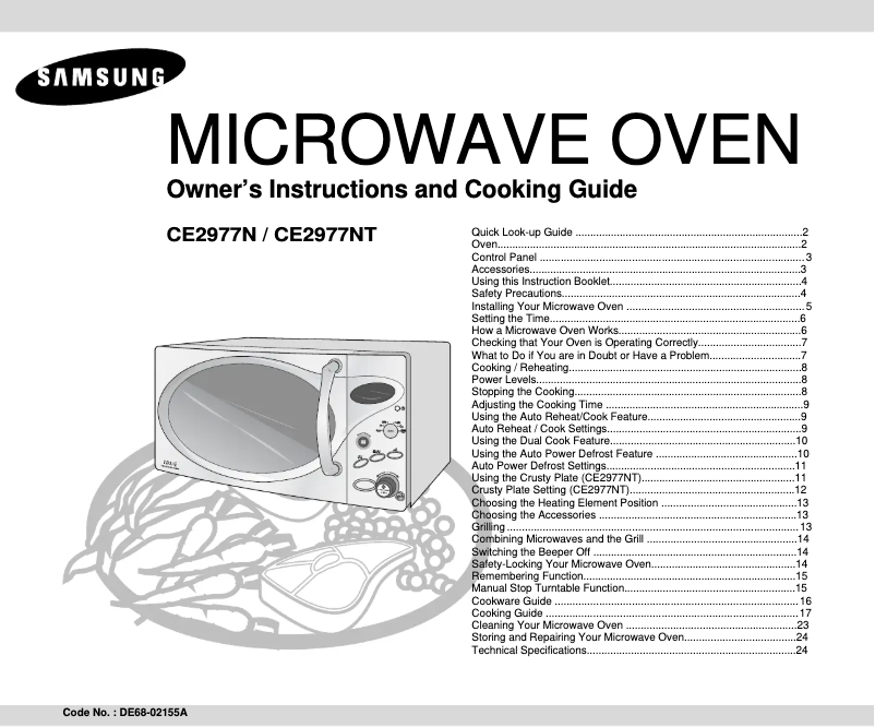 Page 1 of the manual User Manual Samsung CE2977N