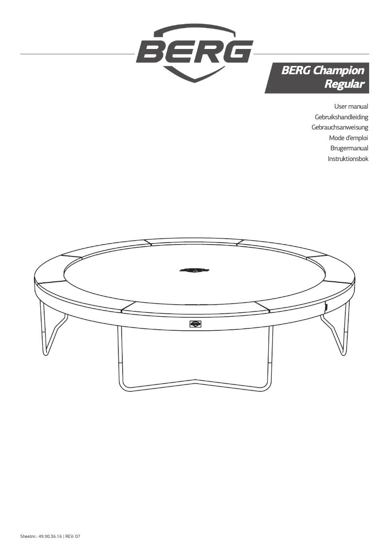 Page 1 of the manual User Manual Berg Champion Regular