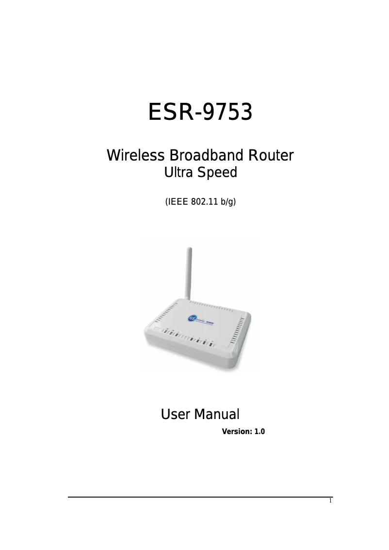 First page image of the manual for ESR-9753
