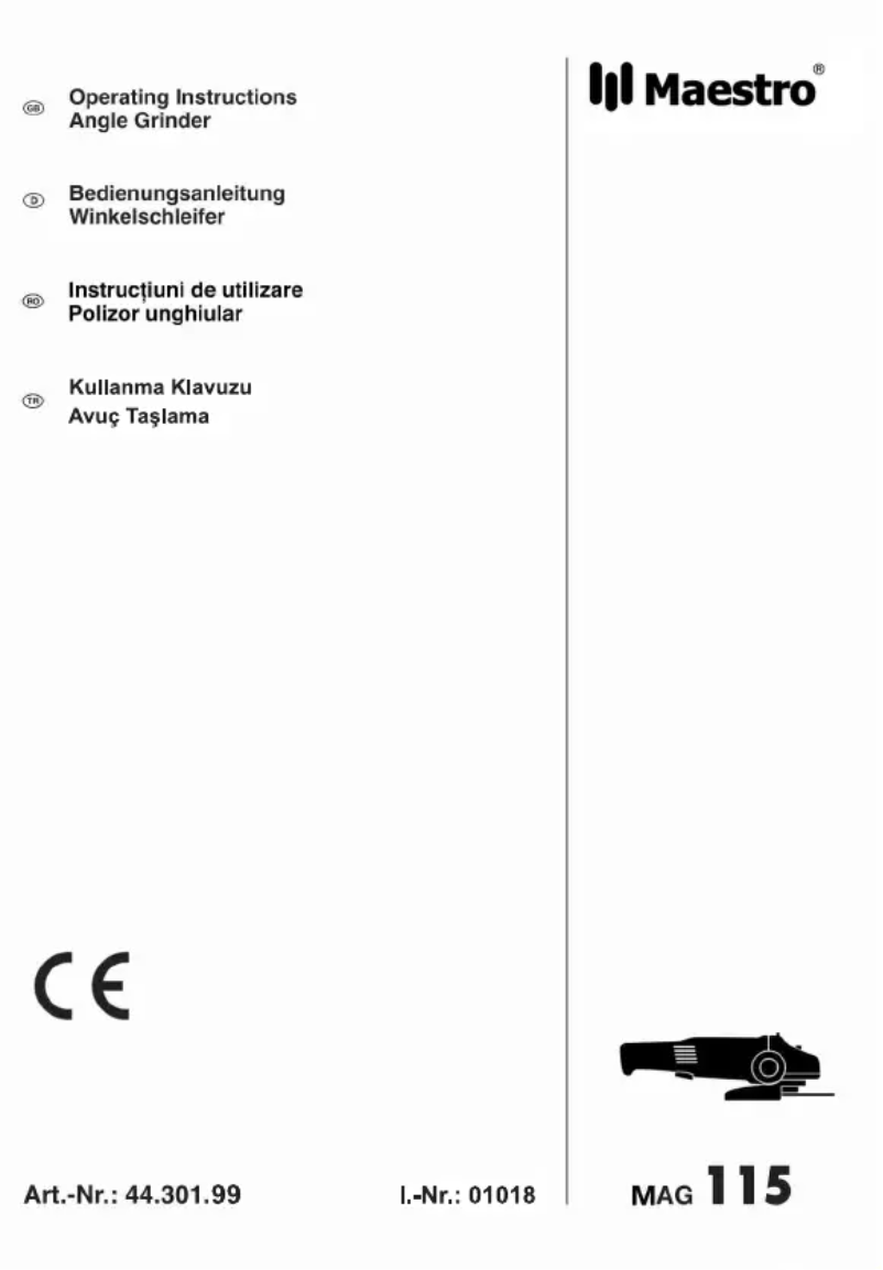 First page image of the manual for MAG 115