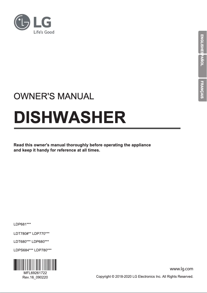 Page 1 of the manual User Manual LG LDP7808BD