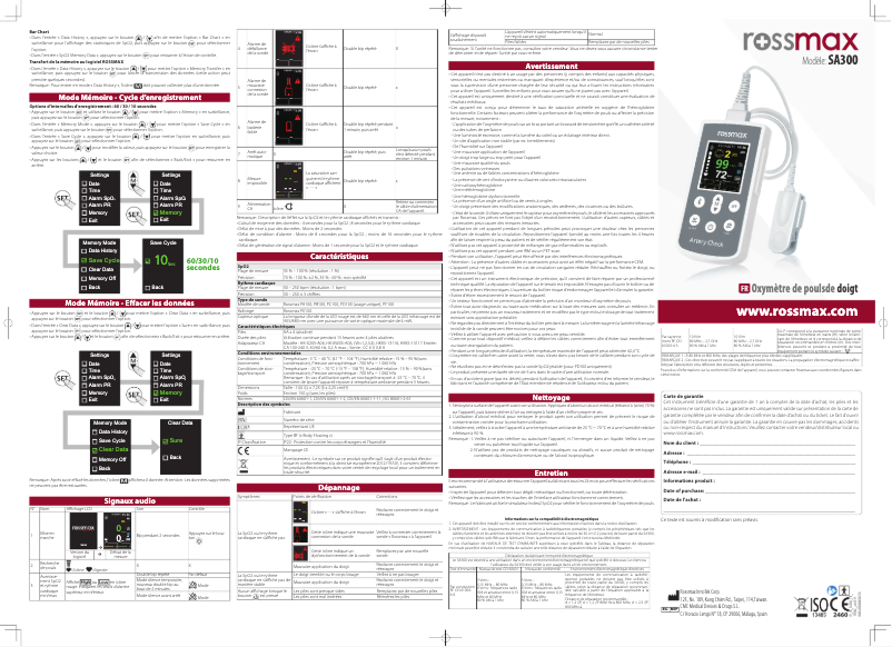 First page image of the manual for SA300