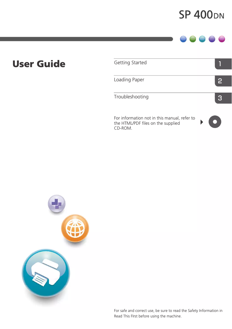 Page 1 of the manual User Manual Ricoh SP 400DN