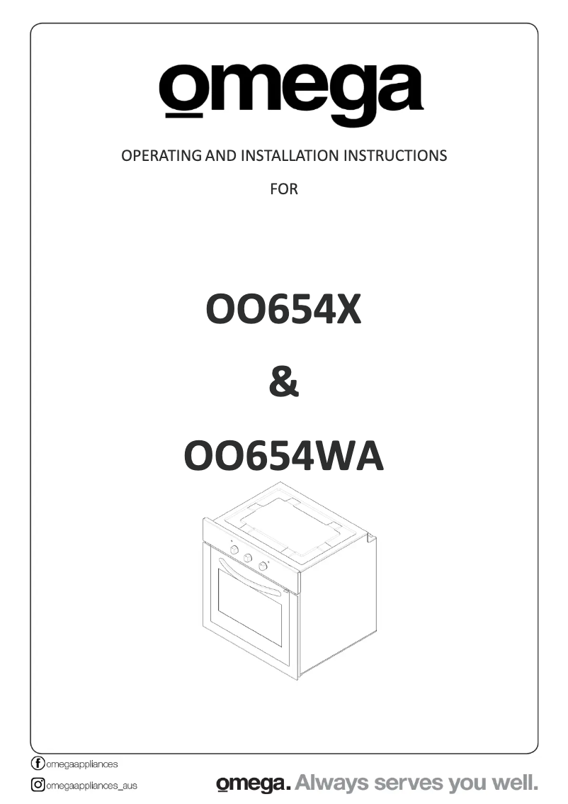 First page image of the manual for OO654WA