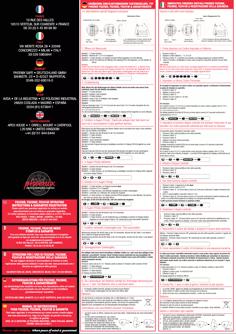 Page 1 of the manual User Manual Phoenix Fire File FS2412E