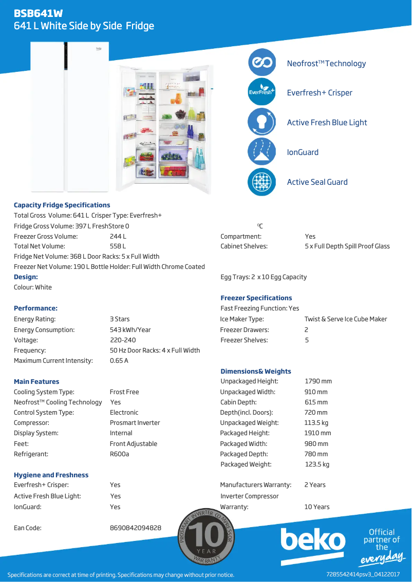 First page image of the manual for BSB641W