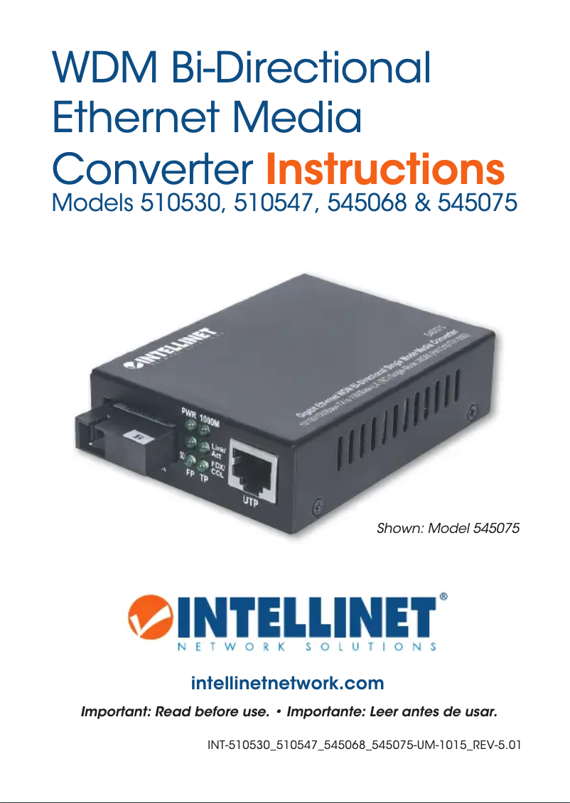 Page 1 of the manual User Manual Intellinet 545075
