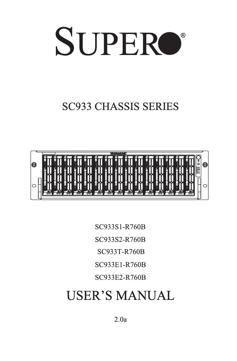 Image de la première page du manuel de l'appareil SuperChassis 932S2-R760