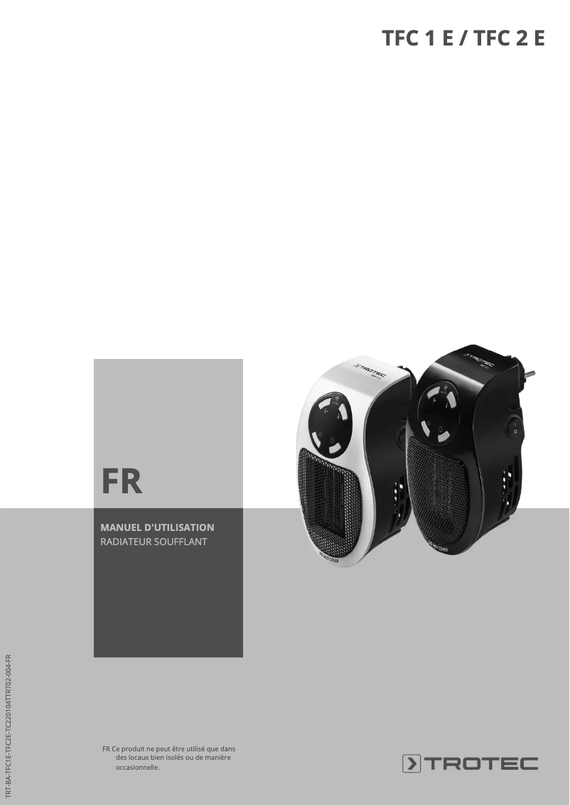 Page 1 of the manual User Manual Trotec TFC 2 E