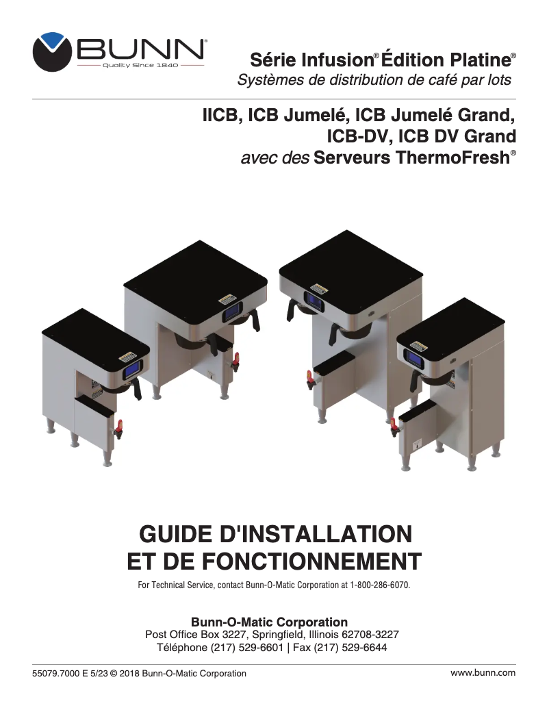 Image de la première page du manuel de l'appareil ICB Infusion Series Twin Soft Heat