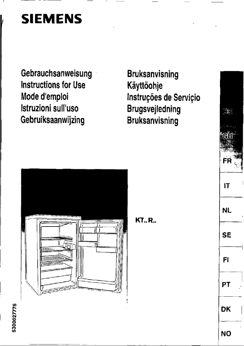 Page 1 of the manual User Manual Siemens KU15R440FF